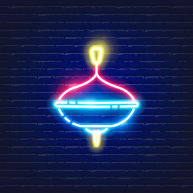 Whirligig neon-symbol für kinder leuchtende vektor-illustration von kinderzeichen für design baby-spielzeug-konzept