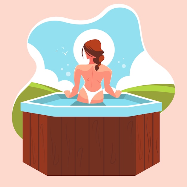 Whirlpool-illustration im flachen design