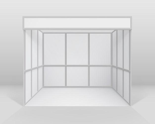 White blank indoor fachausstellung stand standard stand für präsentation isoliert