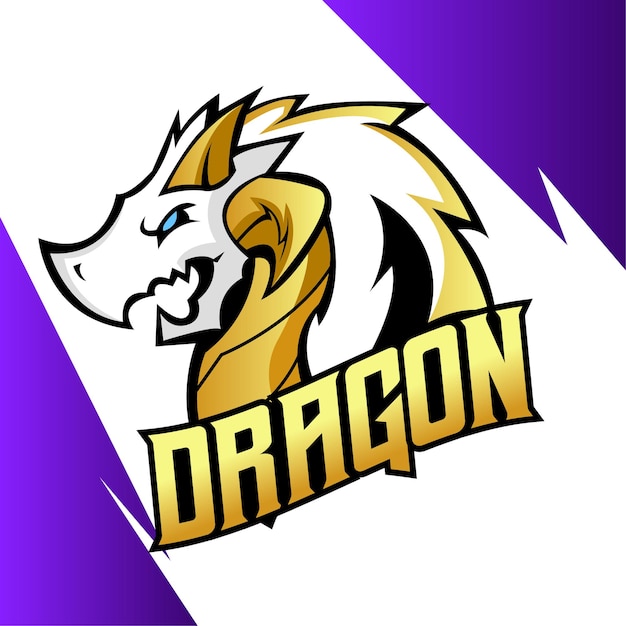 White dragon esport maskottchen logo-design