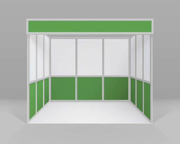 White green blank indoor fachausstellung stand standard stand für präsentation isoliert