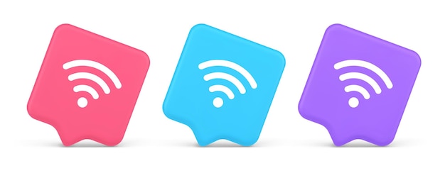 Wi-Fi-Internet-Verbindungstaste Hochgeschwindigkeits-Wireless-Cyberspace-Digitalnetzwerk 3D-Symbol