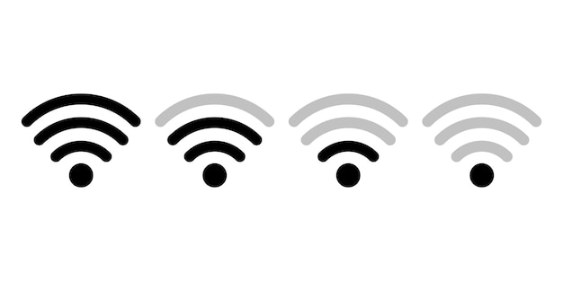 Wi-Fi-Set-Icons für Webdesign. Level Wi-Fi-Signal. Internetverbindungssignal.