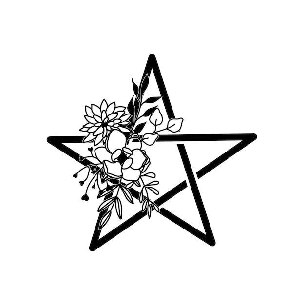 Wicca-Symbol floral Wicca-Zeichenillustration