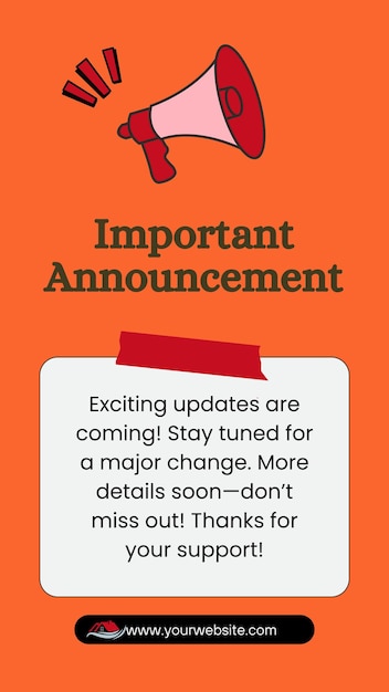 Wichtige Ankündigung Aufregende Updates kommen Bleiben Sie dran