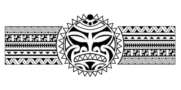 Wickeln sie sich um den arm polynesisches tattoo-design muster der eingeborenen samoanischen illustration eps10