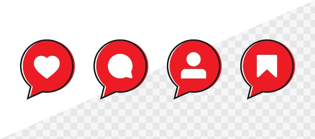 Wie liebeskommentar-follower speichern sie die symbol-sprechblase für instagram-social-media-benachrichtigungssymbole