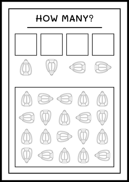 Wie viele weihnachtslaterne, spiel für kinder. vektorillustration, druckbares arbeitsblatt