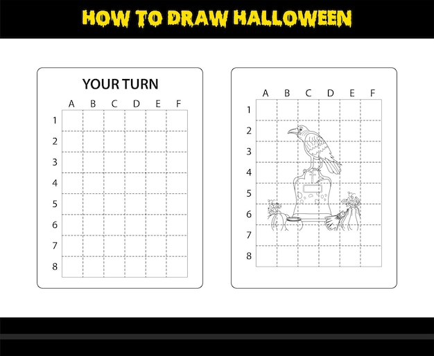 Wie zeichnet man halloween für kinder malvorlagen für halloween-zeichnungsfähigkeiten für kinder