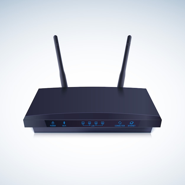 Wiedergabe 3d eines realistischen drahtlosen routers