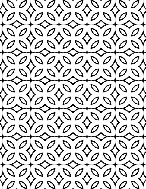 Wiederholtes geometrisches Muster Hintergrundillustration Schwarz-Weiß-Lineart