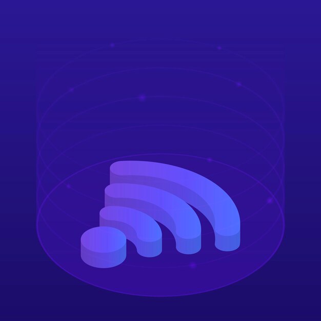 Wifi drahtloses isometrisches flaches Illustrationskonzept. Seien Sie immer online.