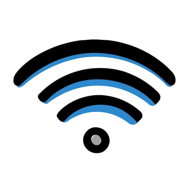 Wifi-Handgezeichnetes Doodle-Symbol auf einem isolierten weißen Hintergrund 1