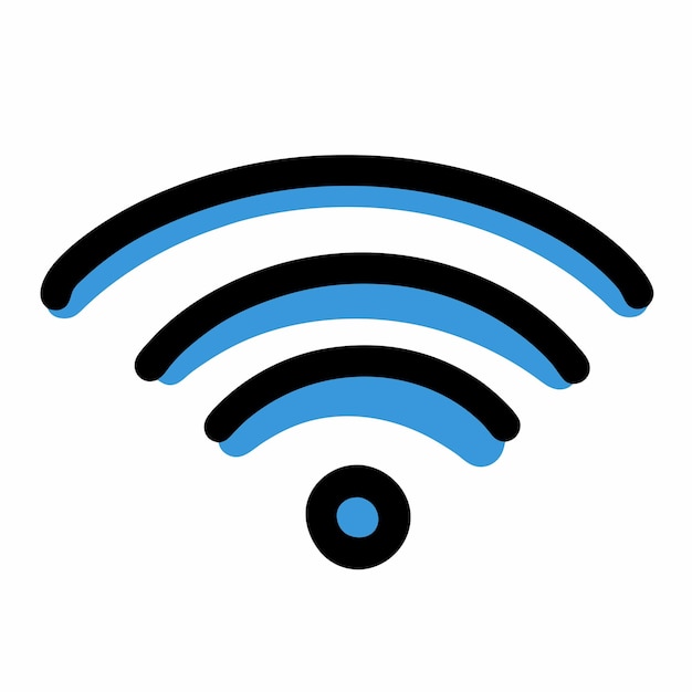 Wifi-Handgezeichnetes Doodle-Symbol auf einem isolierten weißen Hintergrund 3