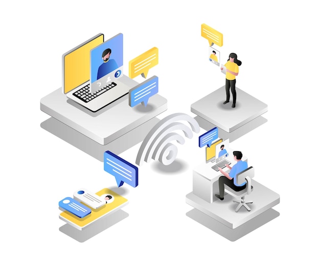 Wifi-Netzwerk und einige Online-Konversationen