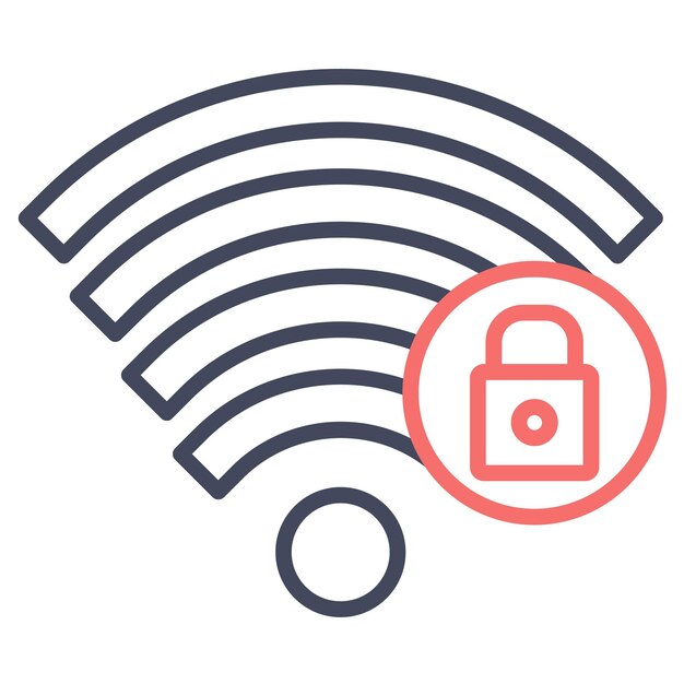 Wifi-Sicherheitsvektor-Illustrationsstil