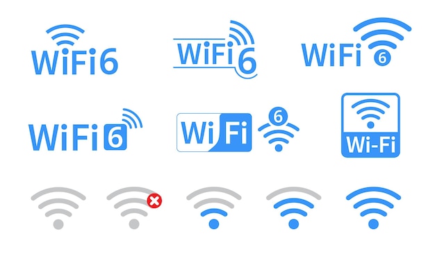 Wifi6-Symbolsatz Drahtlos und Netzwerk