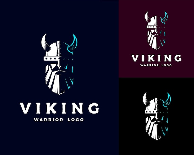 Vektor wikinger-krieger-logo-design-vektor-illustration