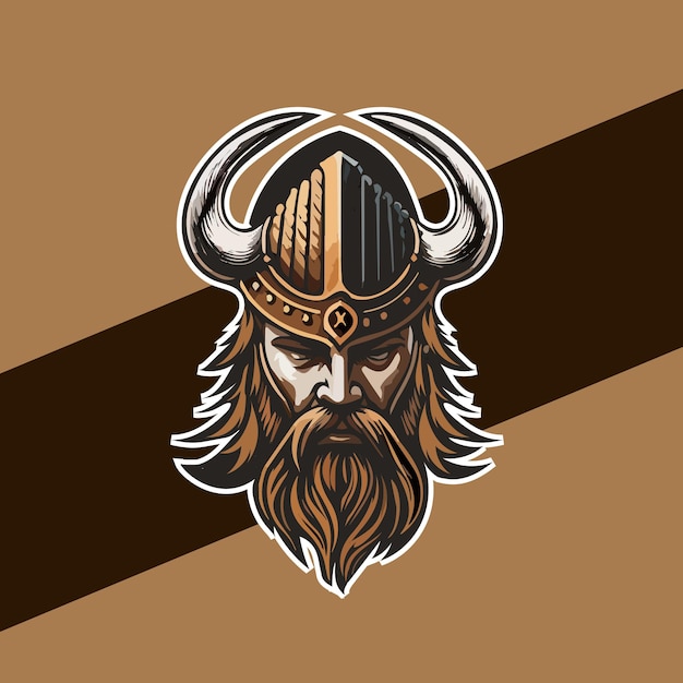 Wikingermann mit helm, äxten, rüstung, illustration, esport-maskottchen, illustration für maskottchen-sportlogo