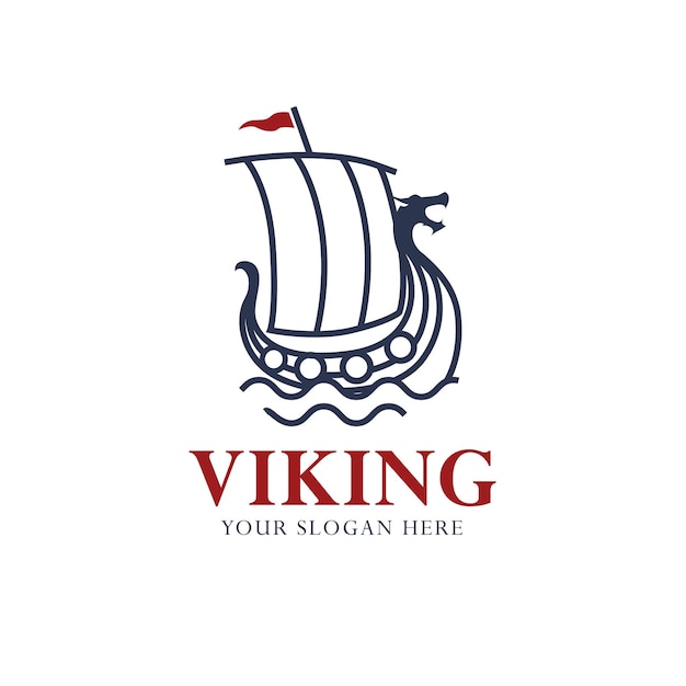 Wikingerschiff-logo-vektor-design-vorlage