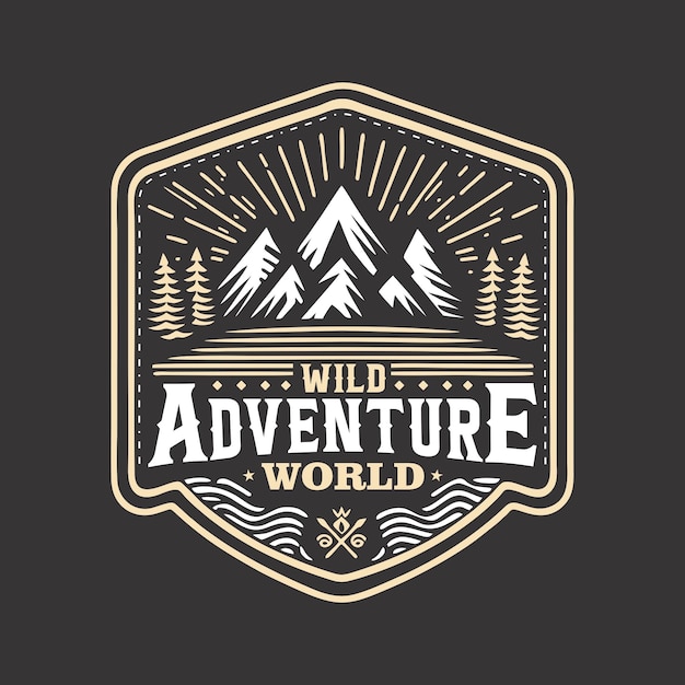 Vektor wild adventure outdoor-logo-abzeichen