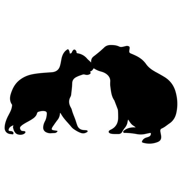 Vektor wild at heart emotive animal love silhouette designs für ihre inspiration