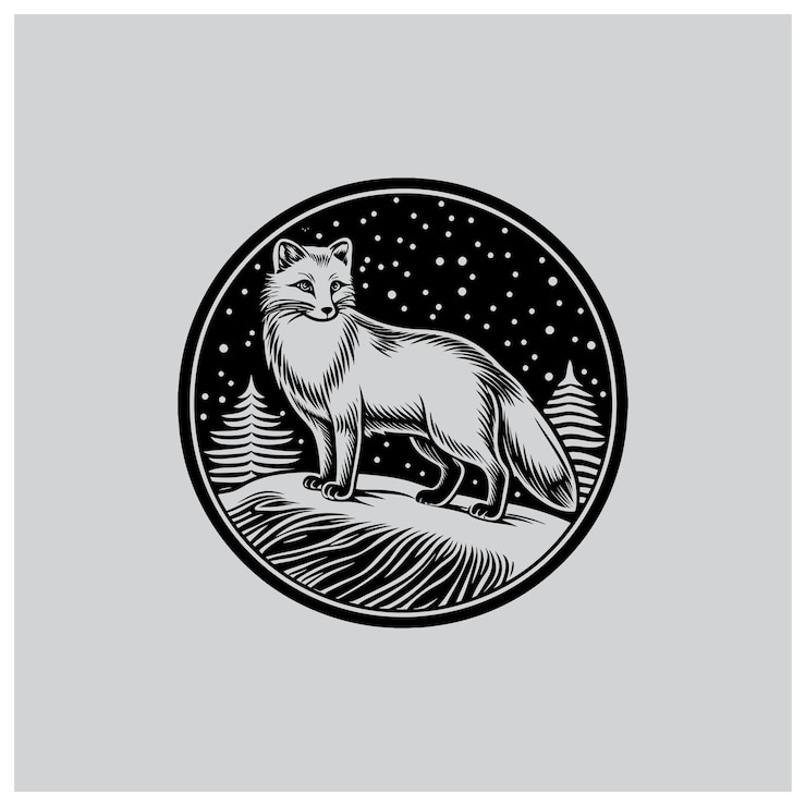 Vektor wild fox-ikonen in minimalistischer vektorkunst