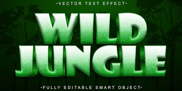 Wild Jungle Vector Vollständig bearbeitbare Smart Object Text-Effekt