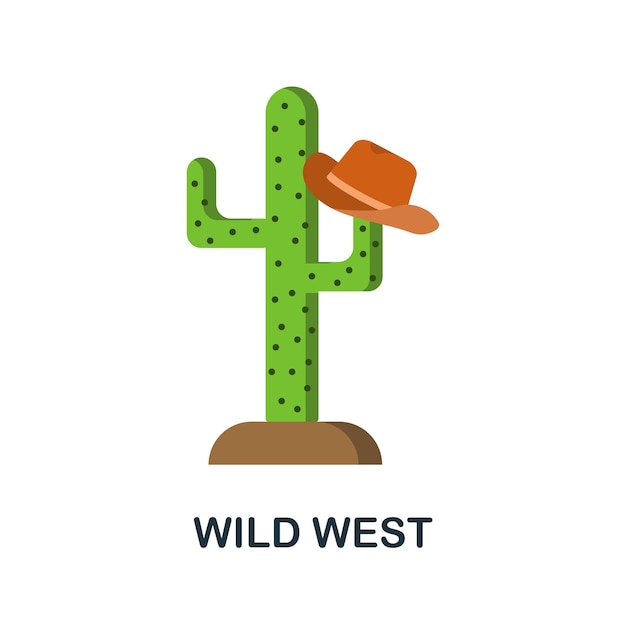 Wild-west-flachsymbol einfaches farbelement aus der wild-west-sammlung kreatives wild-west-symbol für webdesign-vorlagen infografiken und mehr