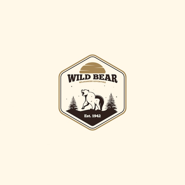 Vektor wildbär logo. außenlager-logo