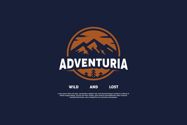 Wildcamping-Retro-Outdoor-Logo-Design-Vorlage für Mode und Druckbekleidung