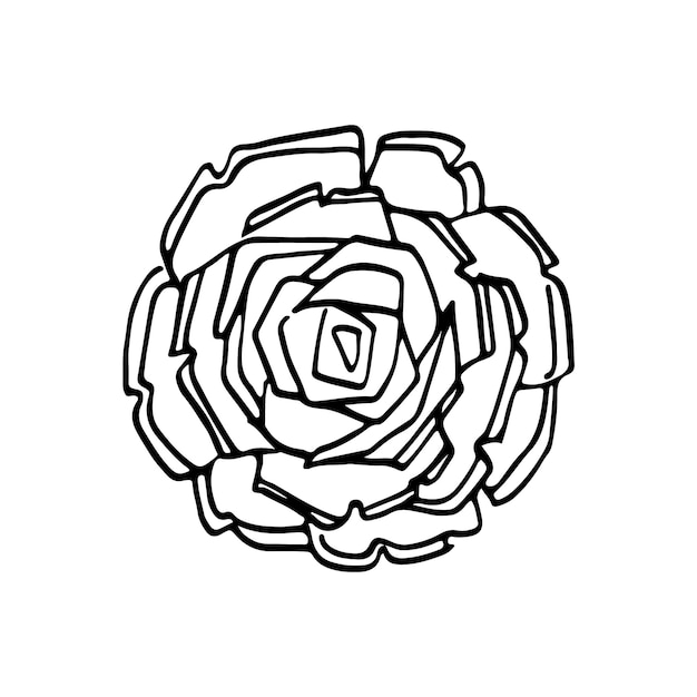 Wilde Blumen kritzeln Lineart-Vektorillustrations-Handzeichnung