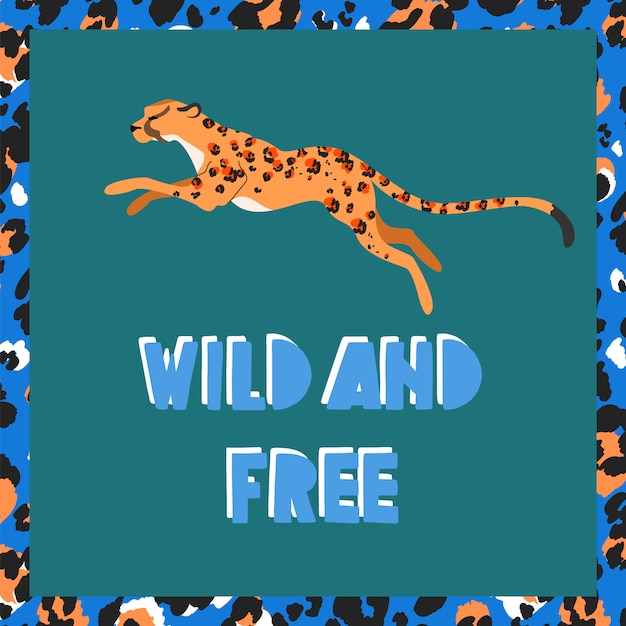 Wilde und freie leopardengrußkarte.