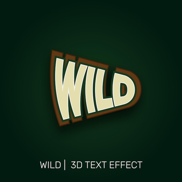 Wilder 3D-Texteffekt grün braun natur