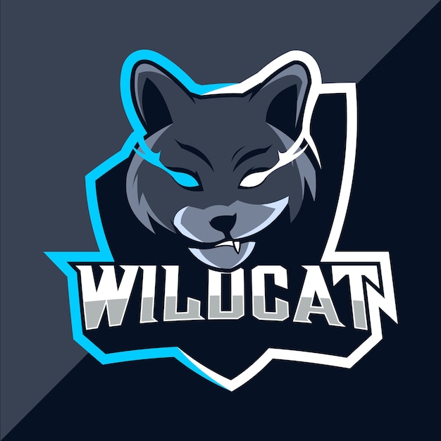 Wildkatzen maskottchen esport logo design