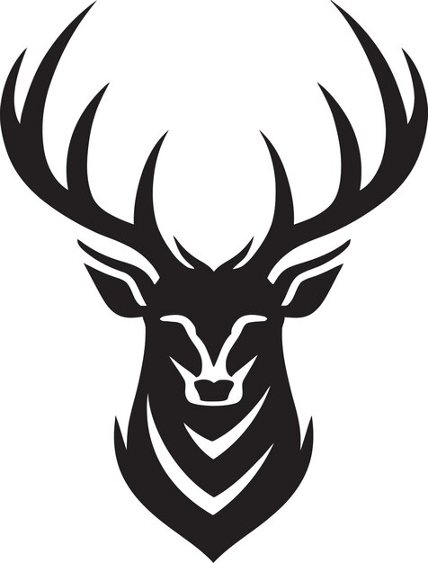 Vektor wildlife elegance deer logo design regal forest stag schwarz hirsch symbol