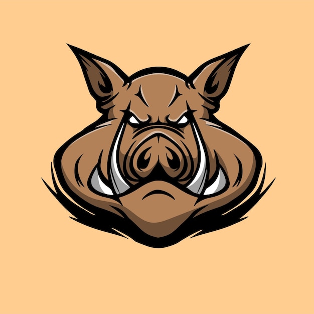 Wildschwein esports logo cartoon maskottchen vektordesign