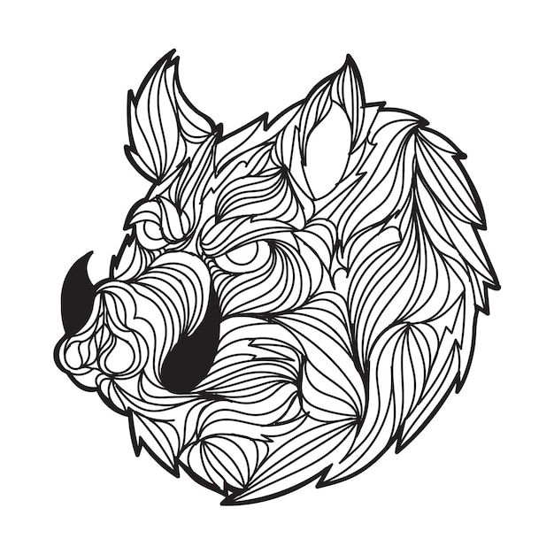 Wildschwein-mandala-vektor-illustration