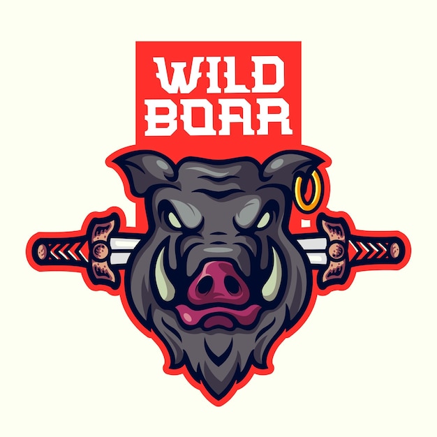 Wildschwein maskottchen logo vorlage