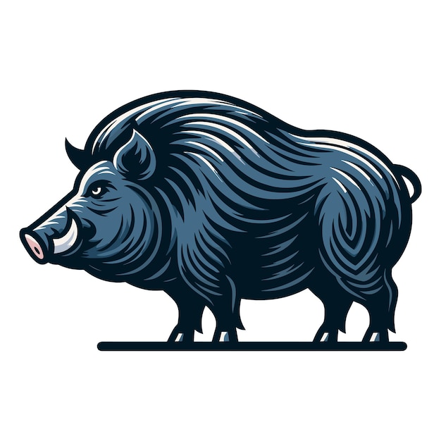 Wildschwein-schwein-vollkörper-vektor-design-illustration tier-tier-wildtier-vorlage