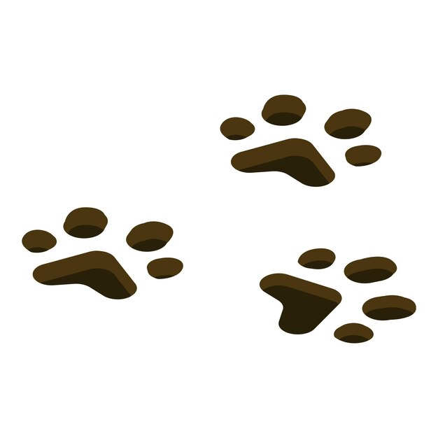 Vektor wildtier-fußstempel-symbol isometrische darstellung des wildtier-fußstempel-vektorsymbols für webdesign isoliert auf weißem hintergrund