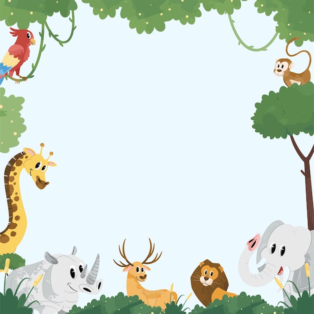 Wildtiere, Tier, Abbildung, Rahmen, Hintergrund