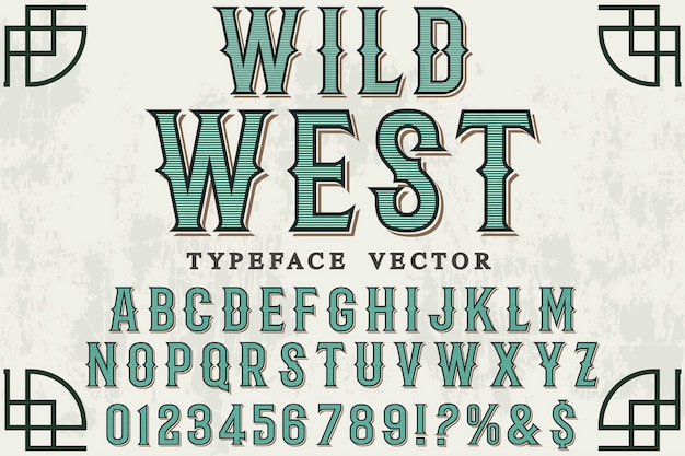 Vektor wildwest-schriftart-design