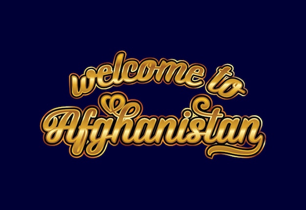 Vektor willkommen bei afghanistan word text creative font design illustration. willkommensschild