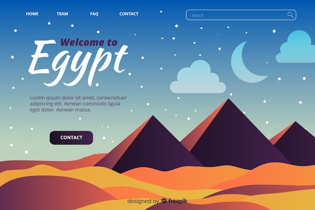 Willkommen bei der ägypten landing page vorlage