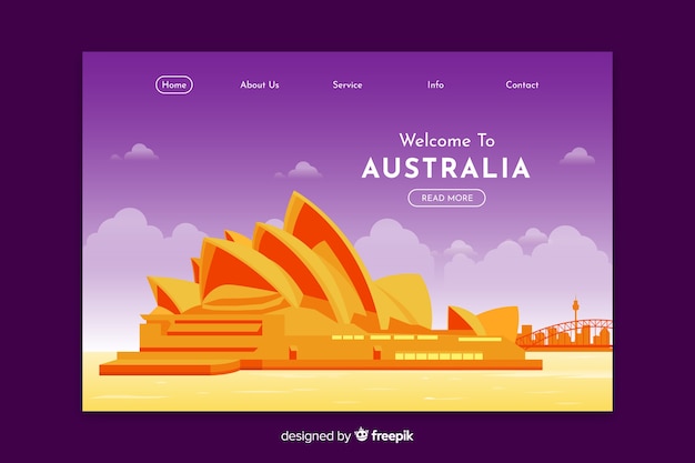 Willkommen in australien landing page template