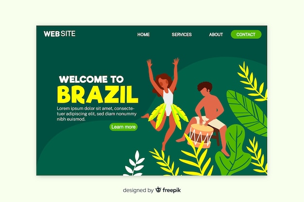 Willkommen in brasilien landing page template