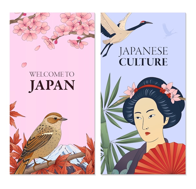 Willkommen in der japanischen vertikalen Banner-Sammlung