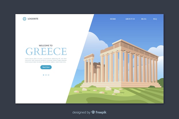 Willkommen in griechenland landing page template