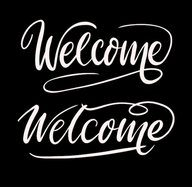 Willkommen Kalligraphie Handschrift